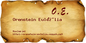 Orenstein Eulália névjegykártya